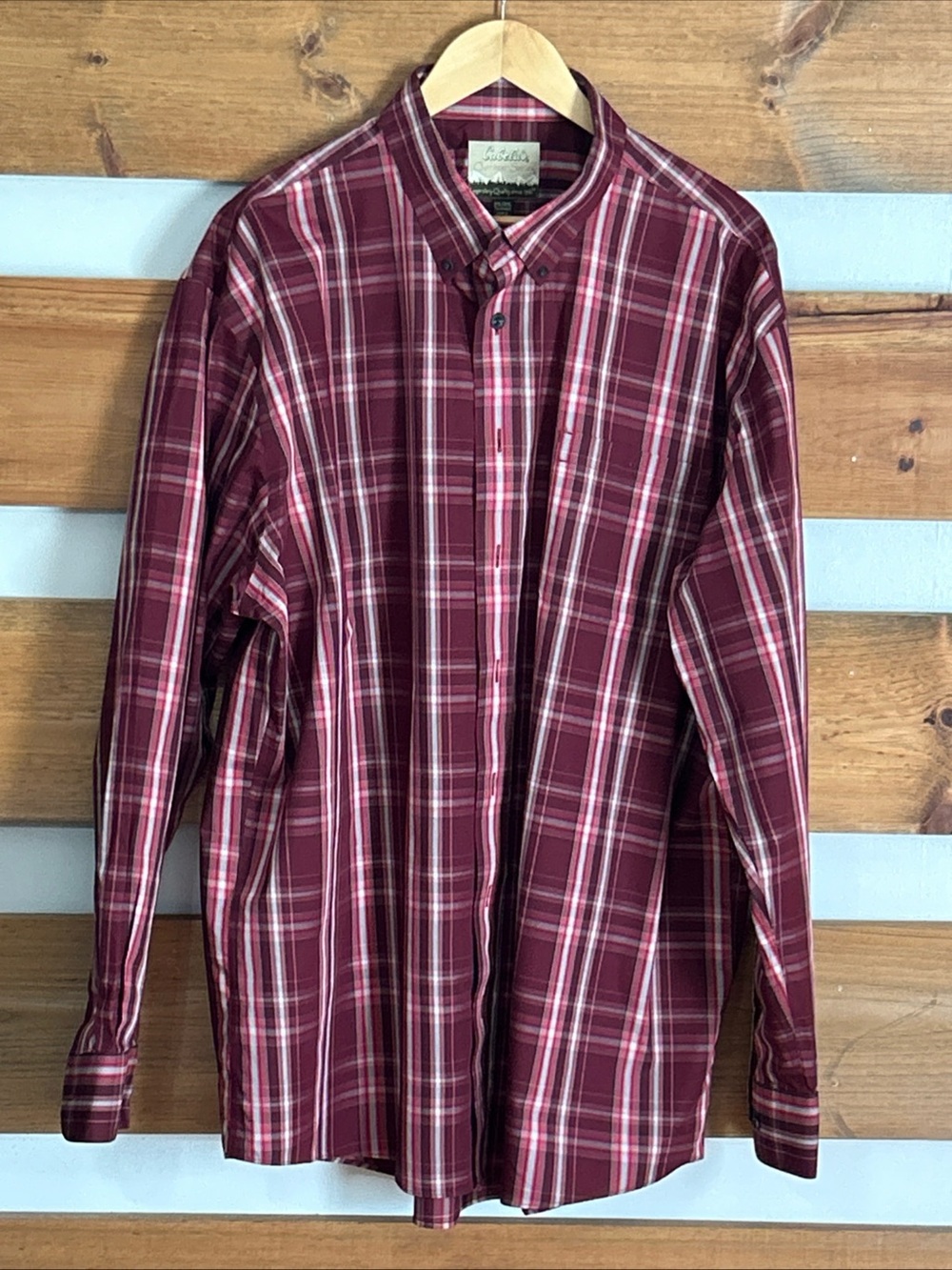 Cabela's Outfitter Series Long Sleeve Button Down Vibrant Reds Plaid Shirt 2XL